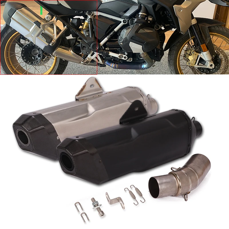 Slip-on Exhaust Set Motorcycle Exhaust Pipe Mid Link Tube 51mm Muffler Escape for BMW R1250R/RS/RT/GS R1250GS ADV 2019 2020