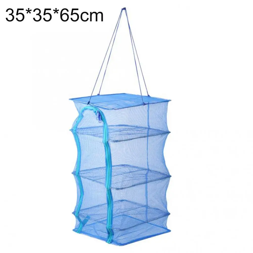 Foldable Multi Layer Drying Rack Fish Vegetables Fruit Herb Hanging Net Dry Cage Fish Hanging Net