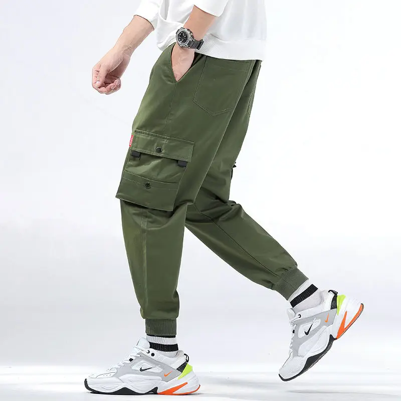 M-8XL Plus Size Camouflage Cargo Pants Men Fall Capri-Pants Brand Korean Ankle Banded Pants Camo Pants Camouflage Street Fashion