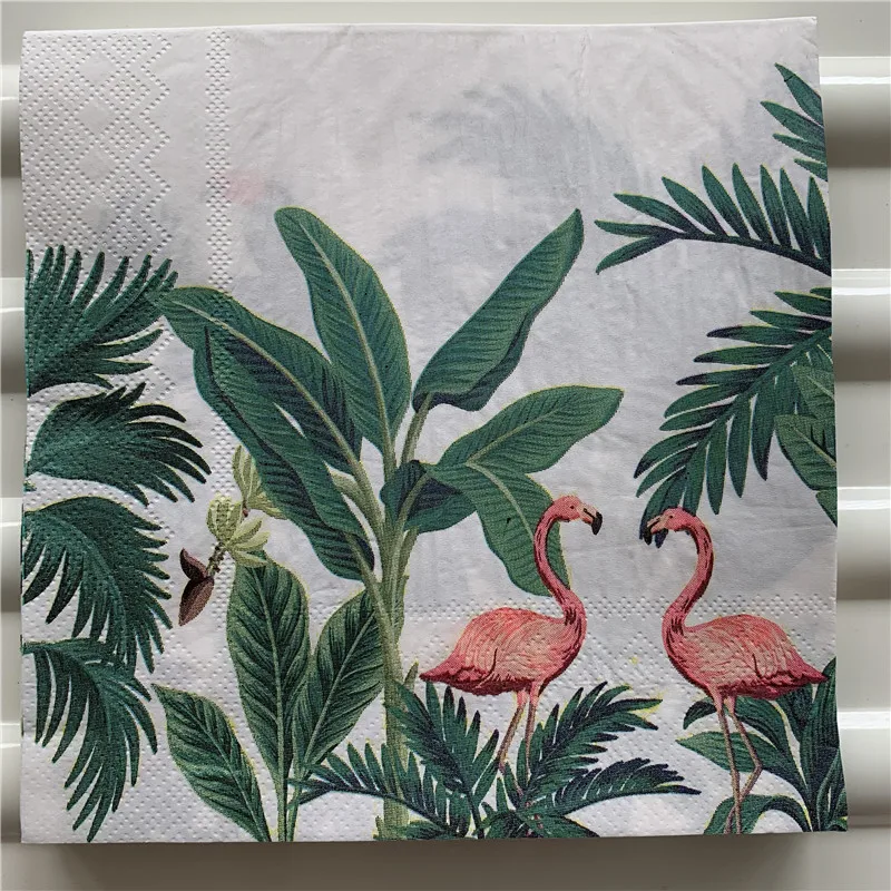 Decoupage table paper napkins elegant tissue vintage towel flower Flamingo bird birthday wedding party home beautiful decor 20