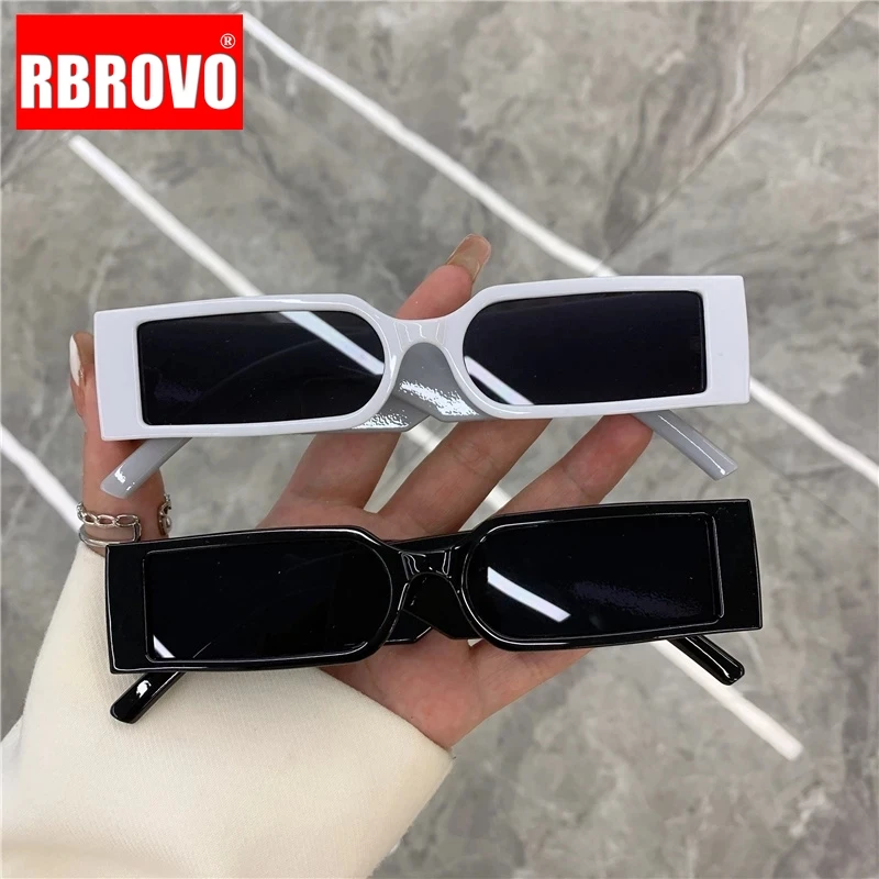 

RBROVO 2023 Small Rectangle Sunglasses Men Luxury Brand Eyewear for Men/Women Retro Glasses Men Mirror Gafas De Sol Mujer UV400