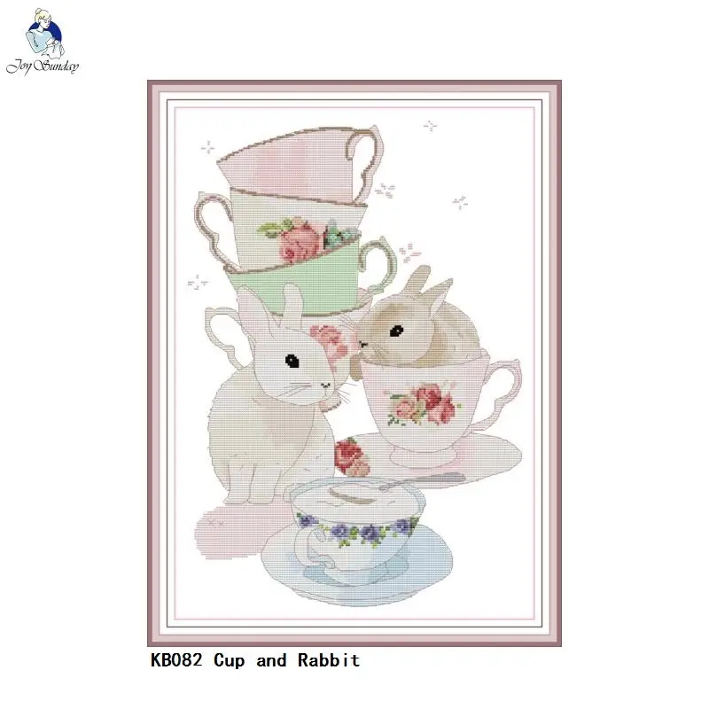 

Cup and Rabbit Patterns DIY Handmade Counted Cross Stitch kit Sale DMC Cotton Thread Embroidery Set Home Decoration Send Gift