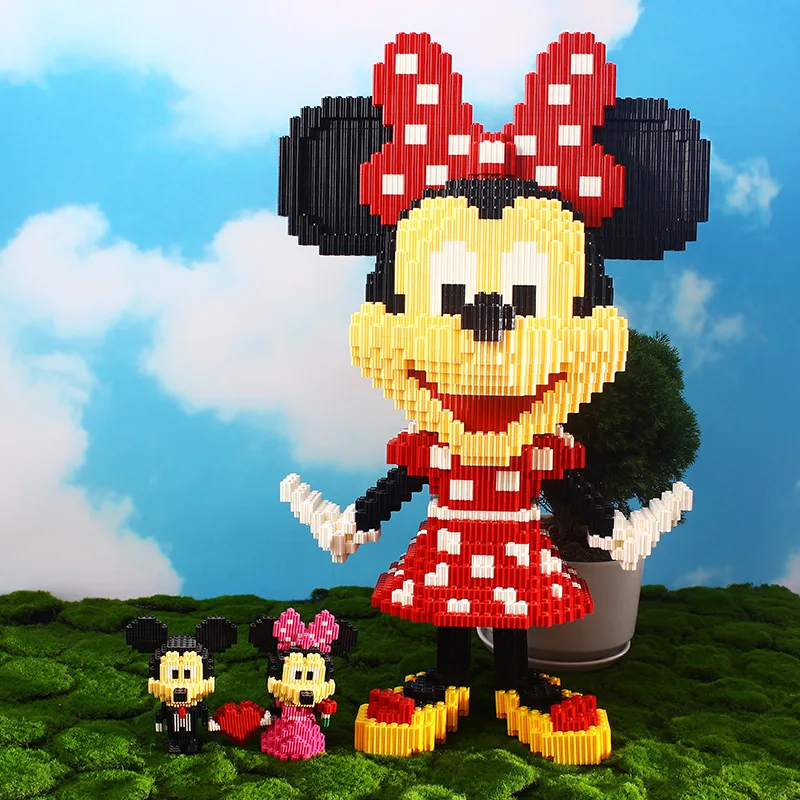 64cm Magic Blocks Disney Big Model Assembled Connection Bricks Minnie Mouse Figures Block Toys For Christmas Gift