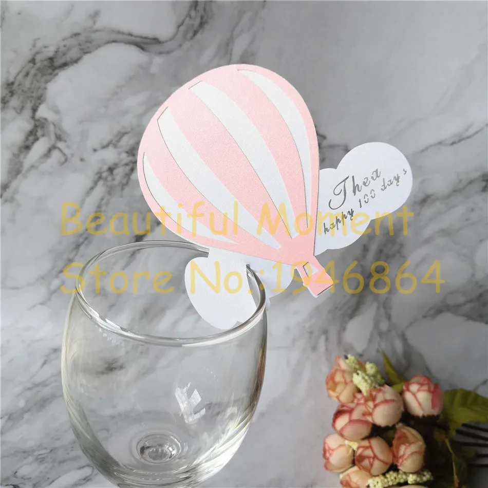 

50pcs Cloud Balloon Design Wine Glass Cup Paper Place Cards Birthday Party Decoration Kids Wedding Party Name Cards Party Favors