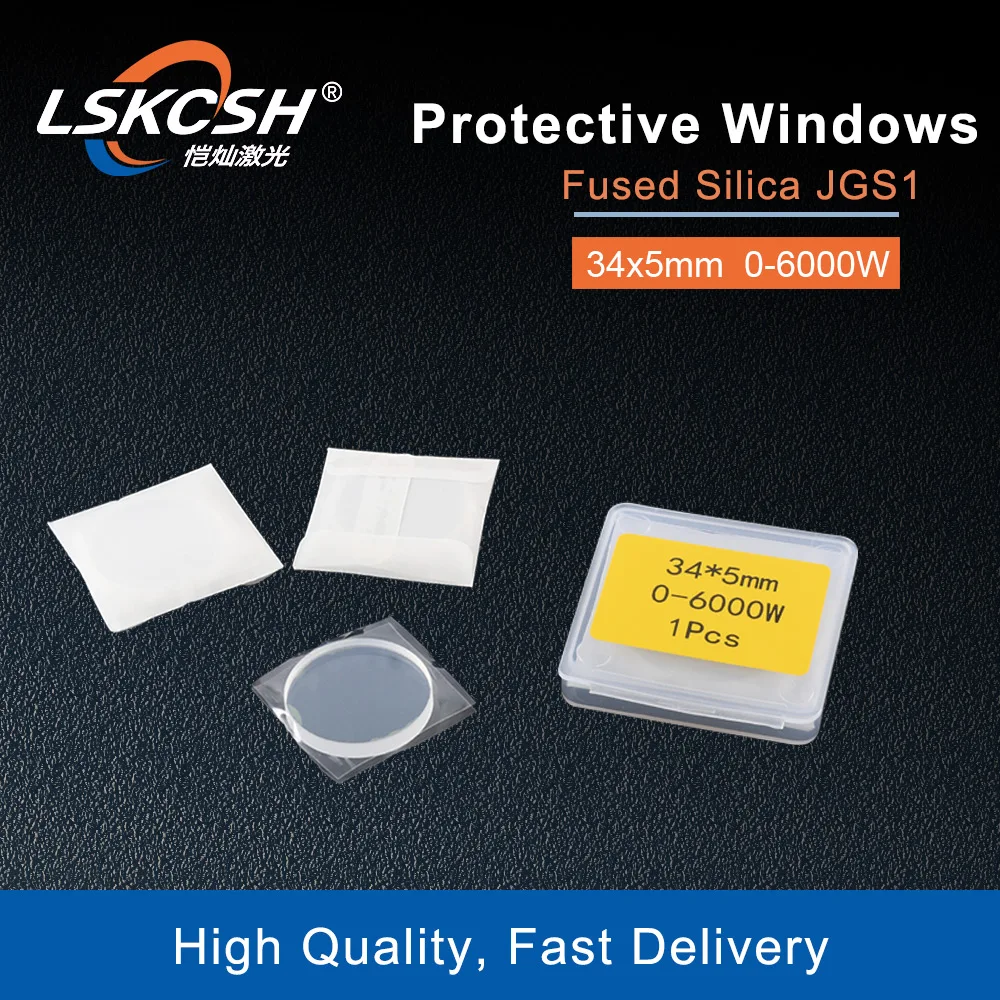 LSKCSH 20pcs/lot Laser protective windows fiber laser optics mirrors/cover slides 34*5mm  Fiber Laser cutting Machines