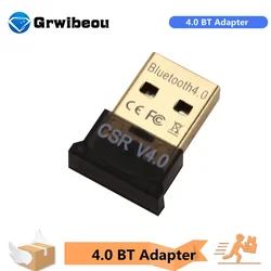 Grwibeou USB Bluetooth 4.0 Adapter Bluetooth odbiornik 4.0 wtyczka Bluetooth 4.0 do laptopa PC 4.0 BT Adapter do komputera