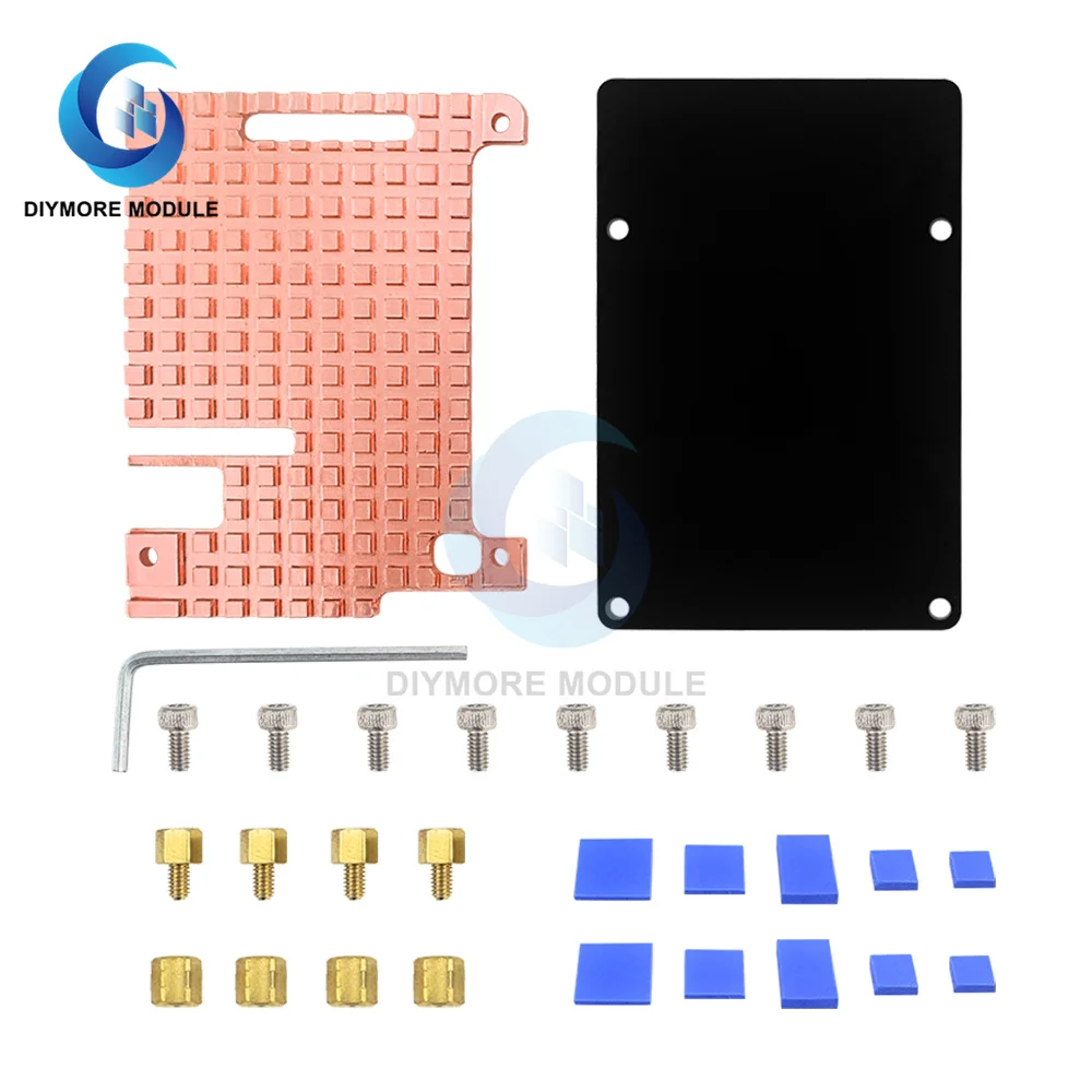 Pure Copper Heatsink Raspberry Pi 4 Protective Case Passive Cooling Protective Shell Metal Enclosure for Raspberry Pi 4B Mod