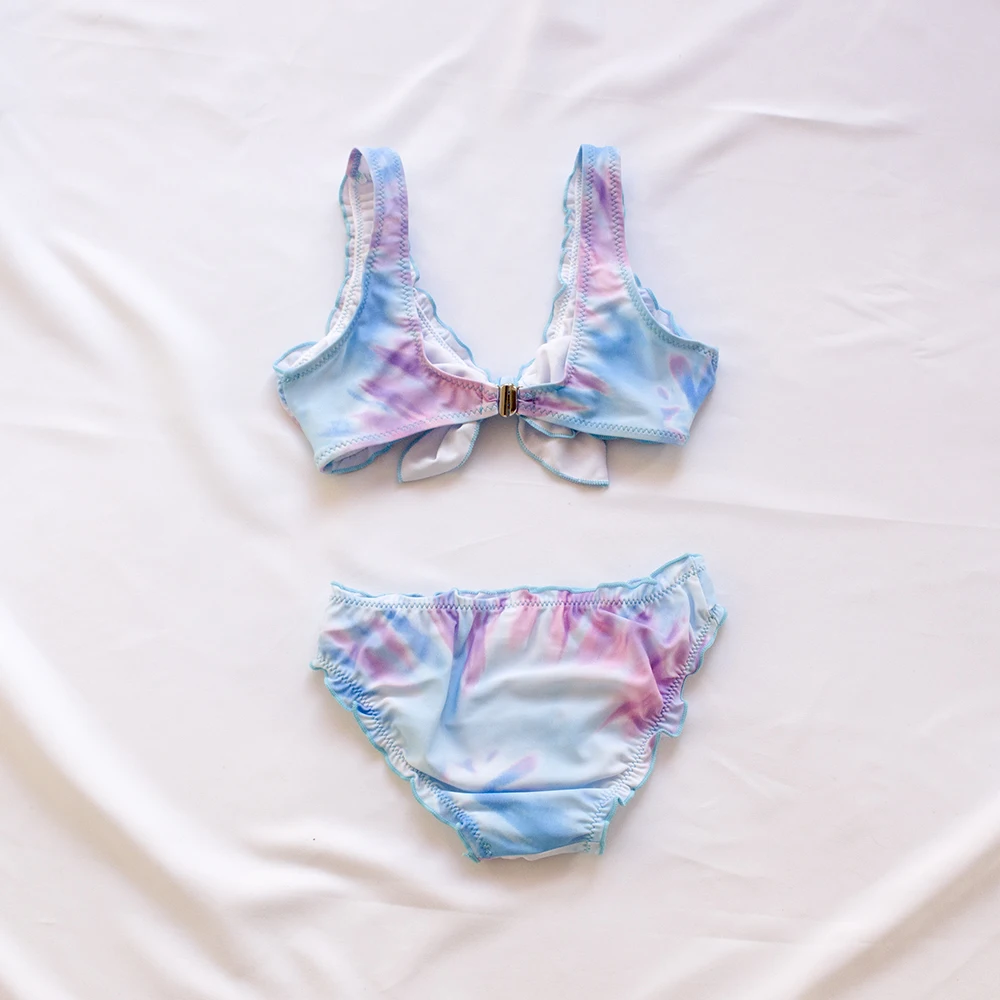 Gradient Kids Girls Bikini Set 2024 Tie Dye Girls Kids Swimwear Swimming Suit Summer Children Biquini Infantil Swimsuit A244