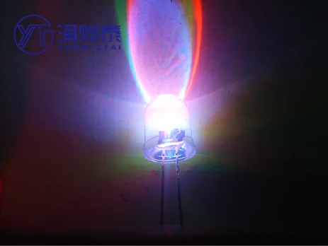 YYT 10MM colorful flash,F10 red+green+blue LED light emitting diode flashing lights flash alternately speed automatic