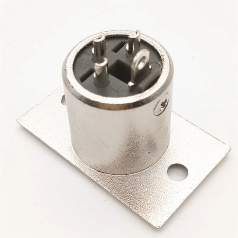 2Pcs 고품질 3Pin XLR 금속 하우징 커넥터 구멍 패널 마운트 섀시 소켓, 남성/여성 잭 플러그 사각형 모양의 금속