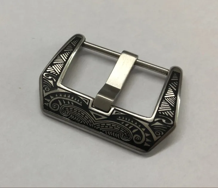 22 مللي متر 316L الفولاذ المقاوم للصدأ خمر محفورة أشرطة ساعة العصابات مشبك استبدال أجزاء الإكسسوارات