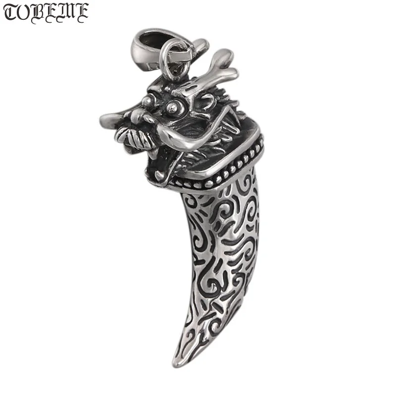 

NEW 100% 925 Silver Draon Pendant Necklace Sterling Power Dragon Pendant Necklace Good Luck Dragon Pendant Man Jewelry Gift