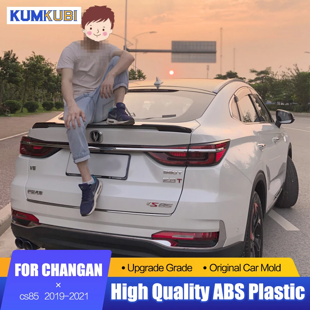 For Changan cs85 Carbon Fiber Spoiler 2019 2020 2021 Rear Trunk Boot Wing Spoiler Decoration Car Styling For cs85 Black Spoiler