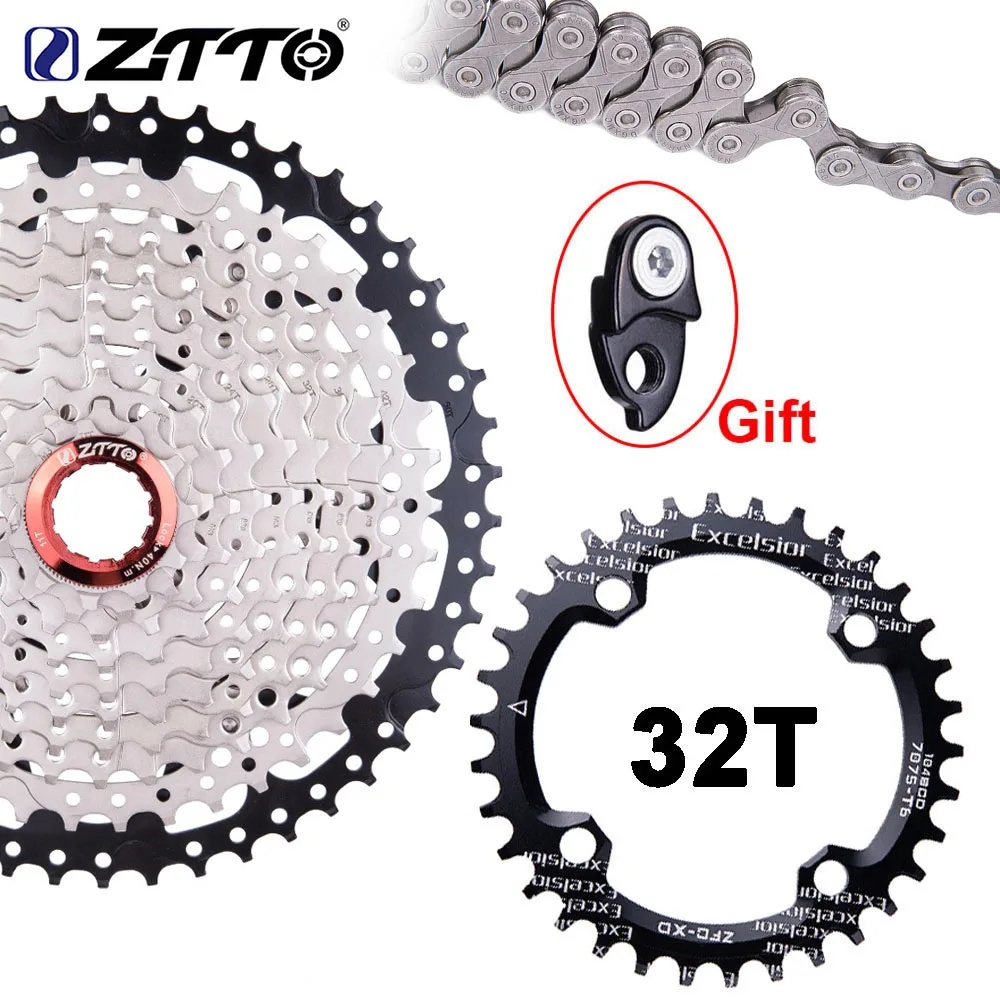 10 Speed MTB Cassette 10S 11-50T With Chainwheel Mountain Bike k7 Wide Ratio Freewheel Bicycle sprocket For  XT SLX XO X0 X9 X7