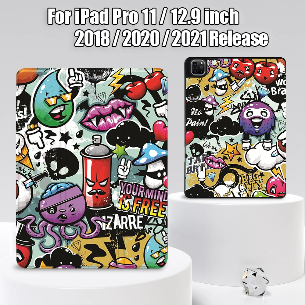 MTT 2021 Case For iPad Pro 11 With Pencil Holder Soft TPU Back Cover For iPad Pro 12.9 Flip Stand Smart Funda With Tablet Bag