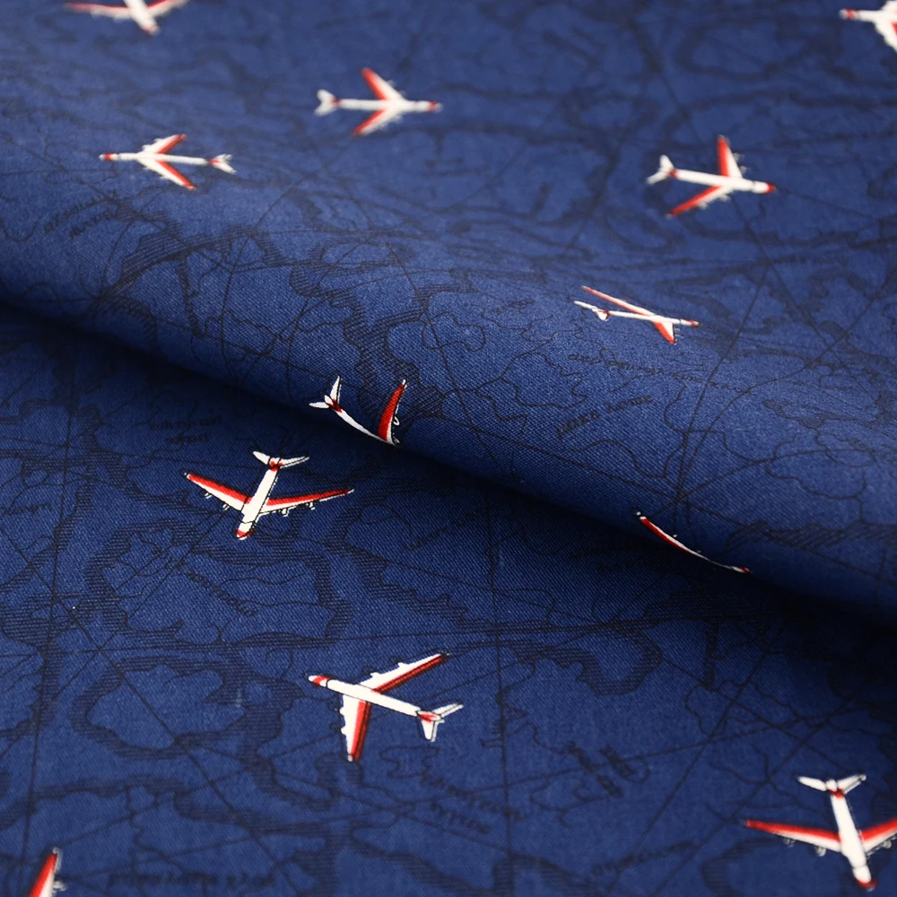 Teramila Dark Blue Sea Anchor 100% Cotton Fabrics Patchwork Quilting Sewing Cloth Crafts Bedding Decoration Fabrics Home Textile image 3