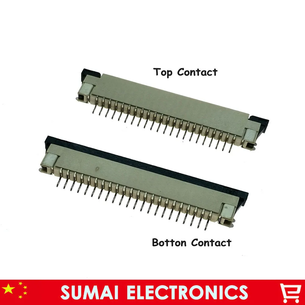 Sample, 22Pin FPC FFC connector socket,22 pin 1.0mm flex cable socket for LCD screen interface.ROHS, 22P