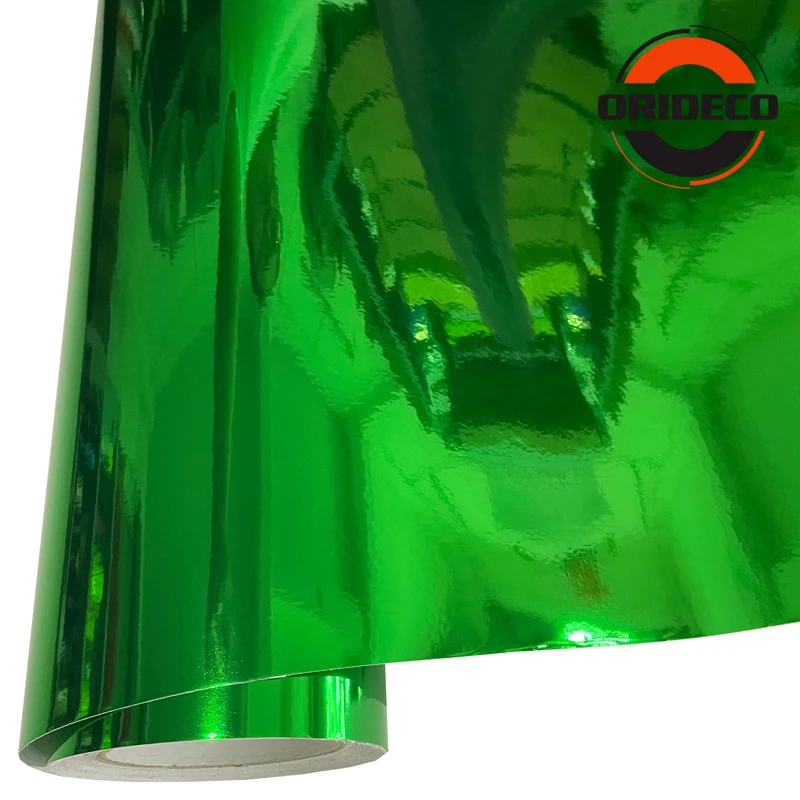 10/20/30/40/50*152CM High Stretchable Orange Chrome Air Bubble Free Mirror Vinyl Wrap Film Sticker Emblem Car Bike Motor Cover