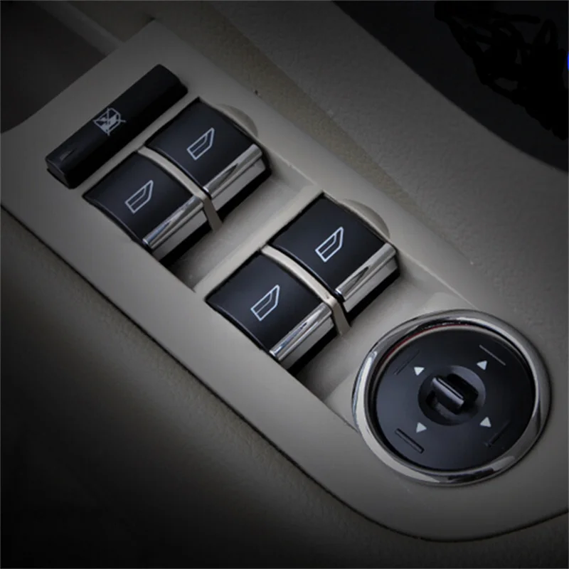 For Ford Focus 2 Focus 3 Fiesta Ecosport KUGA S-MAX Car Styling Windows Control Lift Switch Button Trim Sticker Auto Accessories