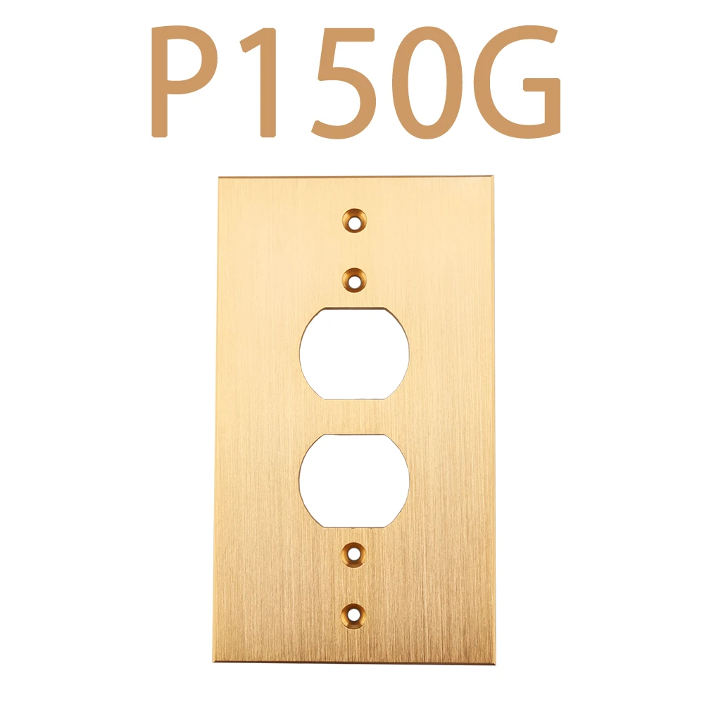 One AC Power Duple Receptacles Wall Outlet Cover Aluminum Panel Plate P150S/G/B