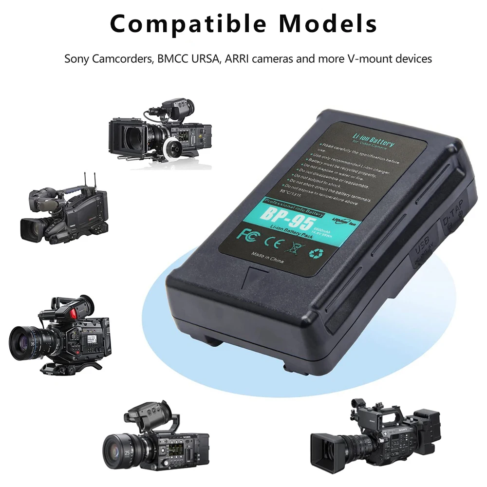 160Wh 14.8 فولت BP-160 BP-95 فولت جبل بطارية ليثيوم أيون الخامس قفل لسوني كاميرا BP بطارية LED التصوير ضوء كاميرا فيديو كاميرا