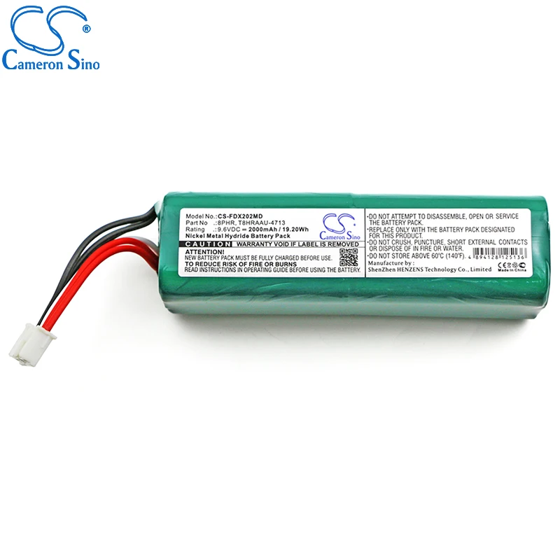 بطارية CameronSino لـ Fukuda Denshi ECG CardiMax FX-7202 تناسب T8HRAAU-4713 8PHR بطارية بديلة طبية 2000 مللي أمبير/19.20 وات في الساعة