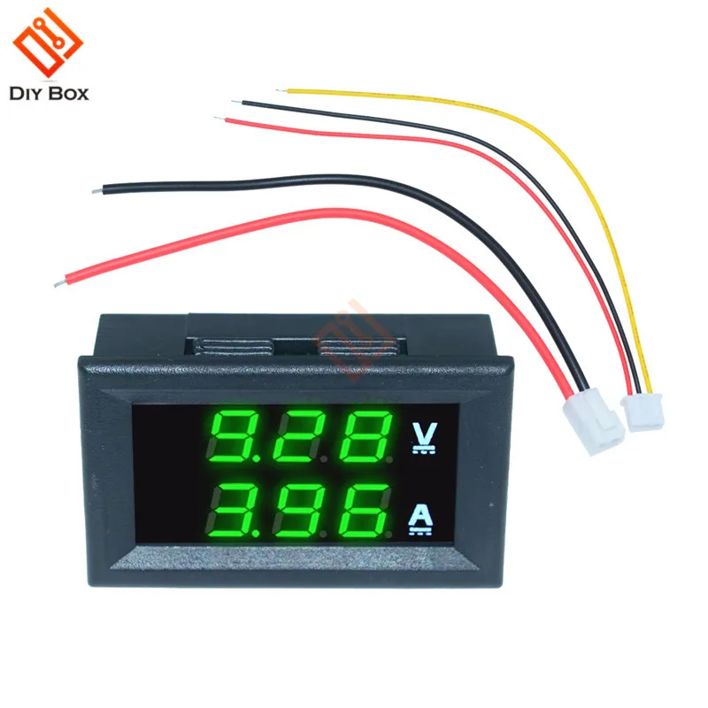 0.56" Inch Mini Digital Voltmeter Ammeter DC 100V 10A Volt Ampere Meter Amperemeter Voltage Tester LED Display Cable Connector