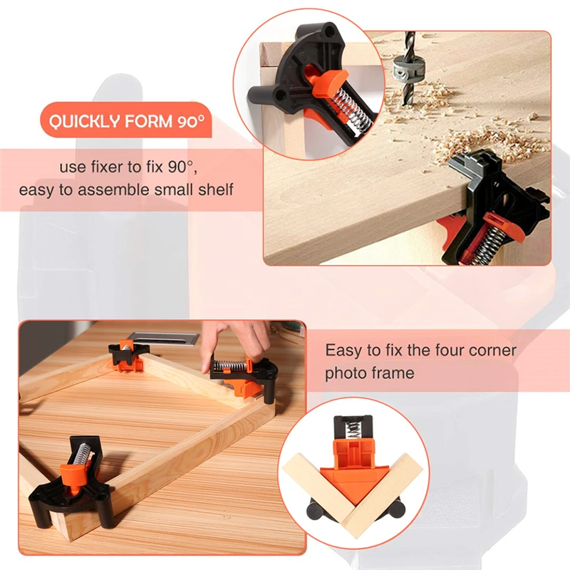 12PCS Clamp Set 60/90/120 Grad Ecke Klemme Holz Winkel Schellen Holz Rahmen Klemme Ecke Halter Holz Hand Werkzeug