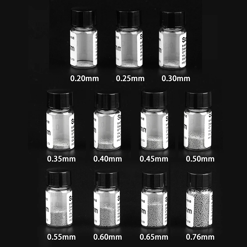 BGA Reballing Balls 0.2/0.25/0.3/0.35/0.4/0.45/0.5/0.55/0.6/0.65/0.76mm Solder Ball For BGA Reballing Stencil