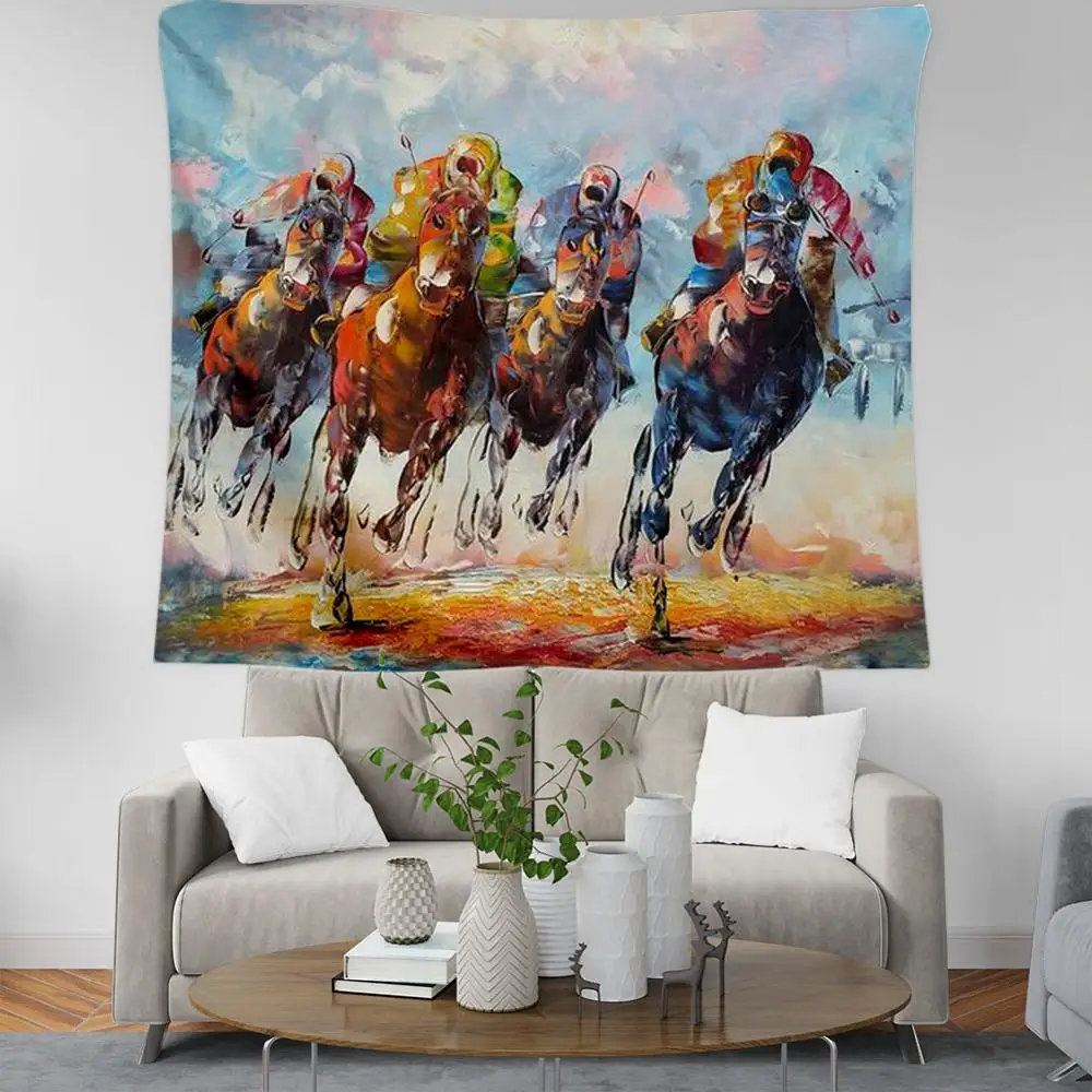 

PLstar Cosmos horse race Tapestry 3D Printing Tapestrying Rectangular Home Decor Wall Hanging style-5