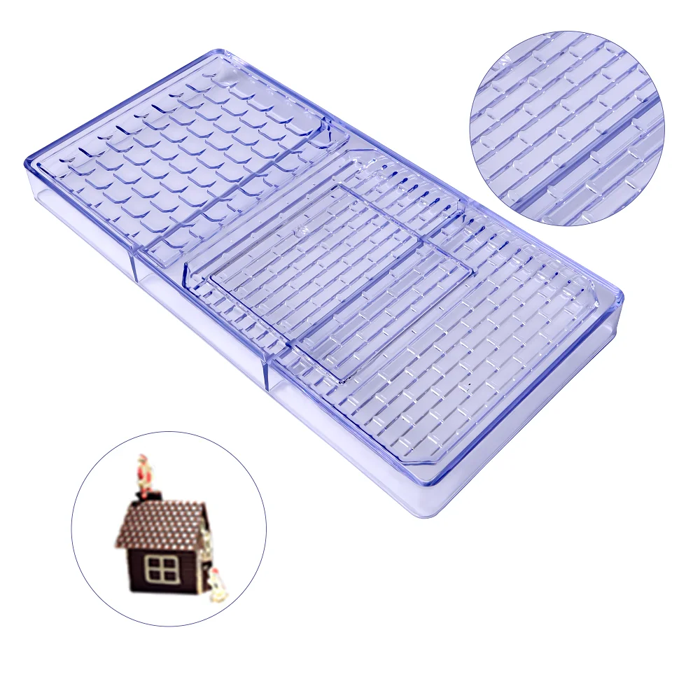 

Free Shipping Plastic Christmas House Shape Chocolate Mold DIY Bakeware Mould CC0031