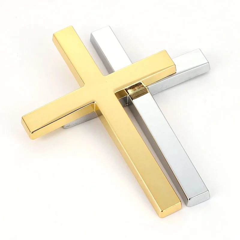 Car 3D Metal Sticker Christian Cross Auto Body Emblem Badge Decal Car Accessories for BWM Audi Honda Opel Ford Toyota Buick KIA