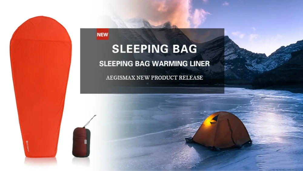 AEGISMAX Thermolite Sleeping Bag Liner Warming 5/8 Celsius Outdoor Camping Travel Portable Single Bed Sheet Lock Temperature