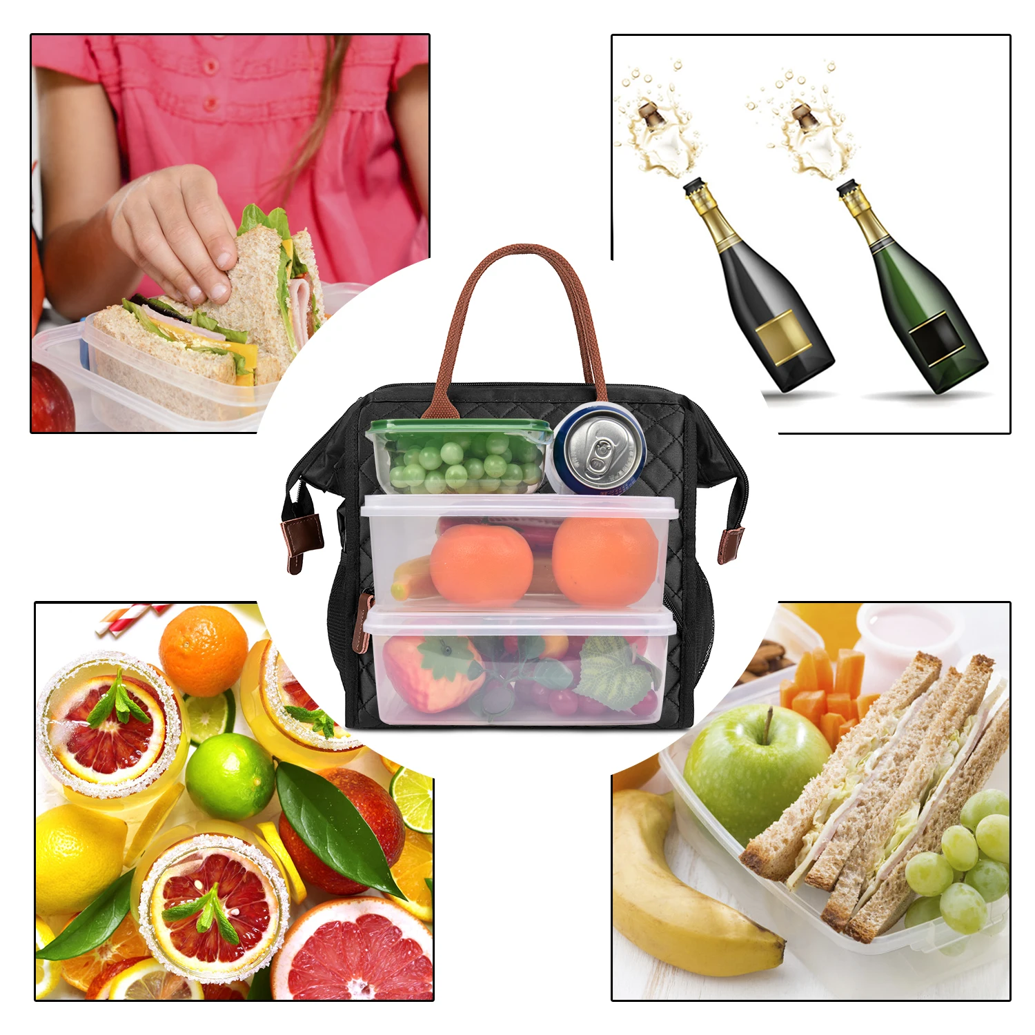 Portable Cooler Bag Ice Pack Lunch Box Insulation Package Insulated Thermal Food Picnic Bags Pouch Lunch Bags