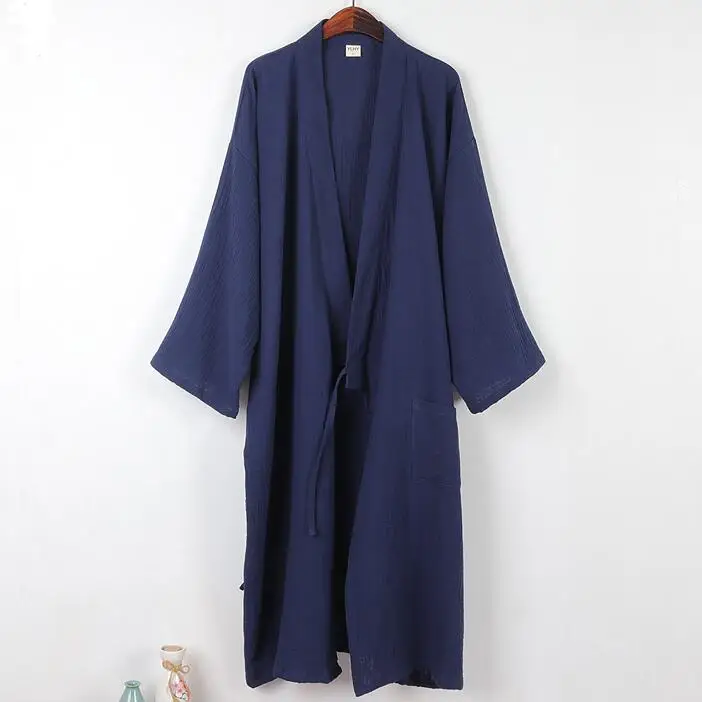 

Japanese Kimono Pajama Robes Cotton Men Sleepwear Spring Gown Home