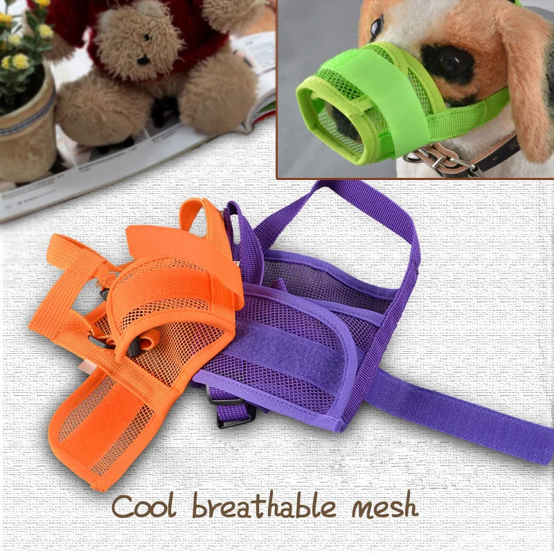 Pet Dog Muzzle For Small Large Dogs Mask Adjustable Mask Bark Bite Mesh Mouth Muzzle Grooming Anti Stop Chewing Pets Accessories