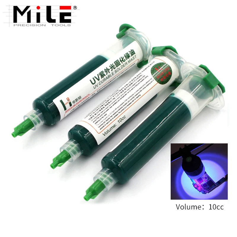 Kaisi  Green UV Curable Solder Mask 10CC For PCB BGA Circuit Board Protect  Paste  Welding Oil