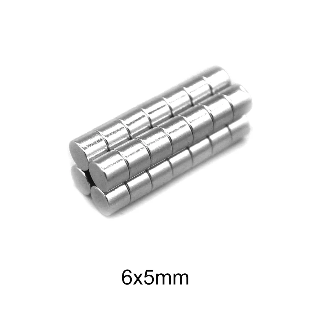 

20~300PCS 6x5 mm Rare Earth Neodymium Magnets 6mm x 5mm Powerful Strong Magnets Disc 6x5mm Small Round Search Magnet 6*5 mm N35