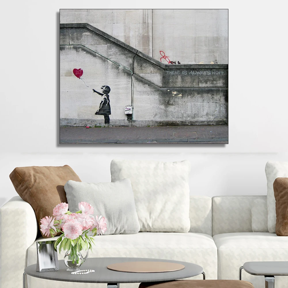 Classic Graffiti By Banksy Art Canvas Painting & Calligraphy Nordic Fashion Posters and Prints Home Decoration Wall Art Picture