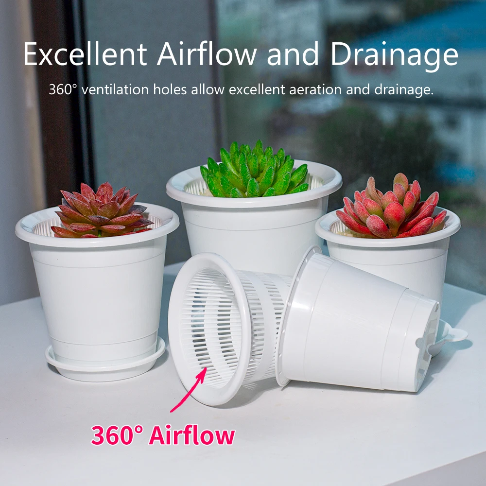 Meshpot 8 cm 9 cm 10 cm Orchid Pot Succulent Pot Plastic Flower Pot Green Plants Container Basin Pot with Air Holes