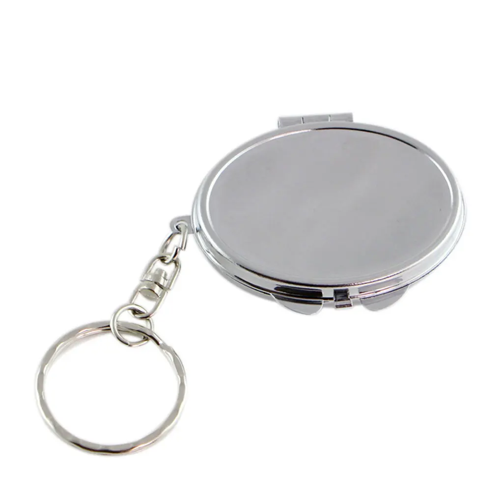 Round Heart Oval Sqaure Shape Double Sides Cosmetic Mirror Metal Folding Keychain Makeup Mini Mirror