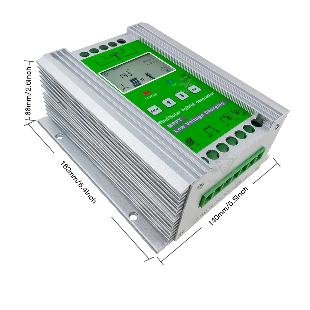 MPPT 1400W Hybrid Wind Solar Charge Discharge Booster Controller PWM 12V 24V Battery Regulator 30A 40A For Wind Turbine Solar