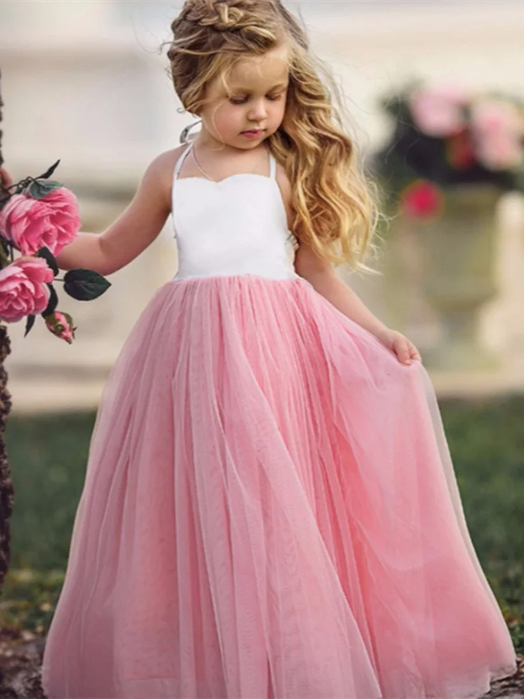 Vestido de fiesta elegante con volantes, vestidos de flores para niña, vestidos de princesa de cristal para bodas, vestidos de fiesta para desfile, vestidos de fiesta