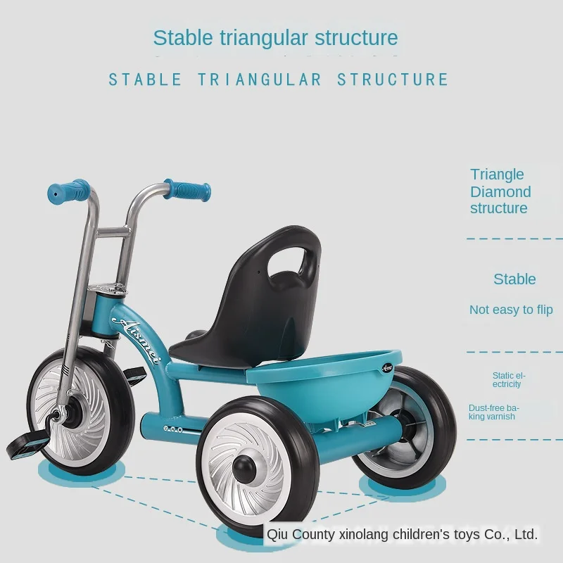 Carrinho de bebê de três rodas, triciclo, carrinho multifuncional, bicicleta infantil, Trike 1-6Y, luxo, 2 em 1