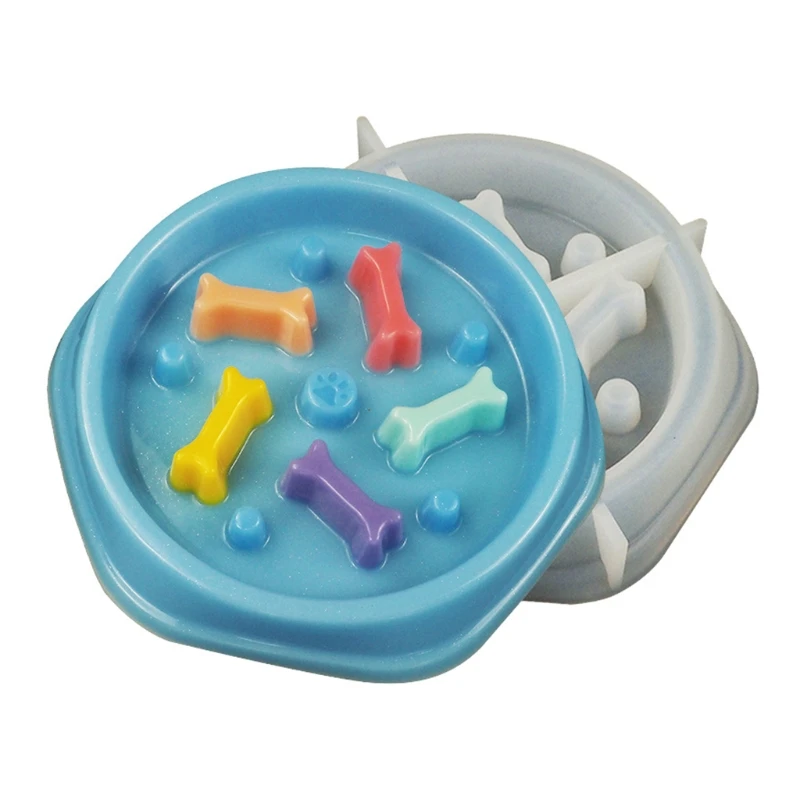 Dog Bowl Resin Mold Puppy Slow Feeder Pet Puzzle Dish Silicone Mould