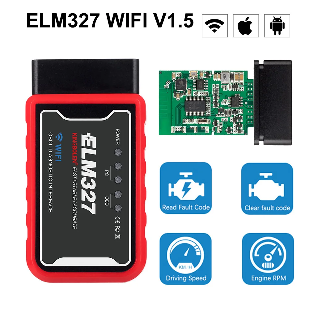 PIC25K80 Chip ELM327 OBD2 Wifi Scanner V1.5 Android IOS Windows Car Diagnostic Tool For Audi Volkswagen Renault Duster Logan