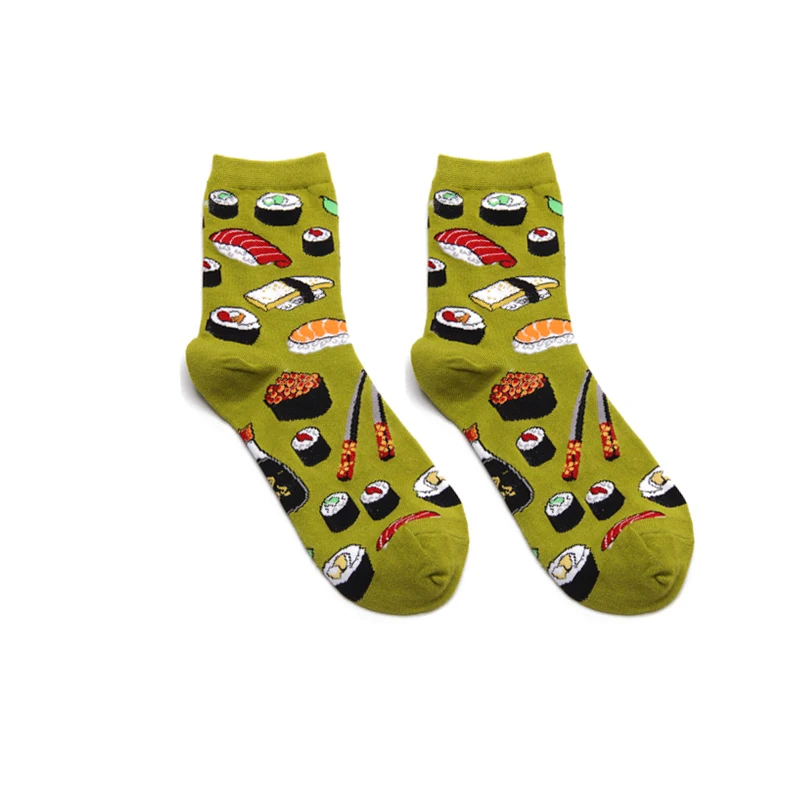 Calzini divertenti Cartoon Egg Sushi Leaf Avocado Dessert Cute Harajuku Happy Skate Street Hip Hop Vintage Casual Cotton Socks