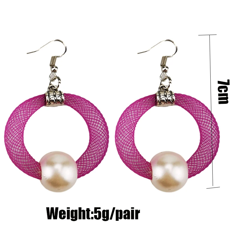 UKEBAY New Mesh Drop Earrings Women Fashion Jewelry 3 Colors Hollow Pearl Earrings Ear Accessories Handmade Earring For Wedding