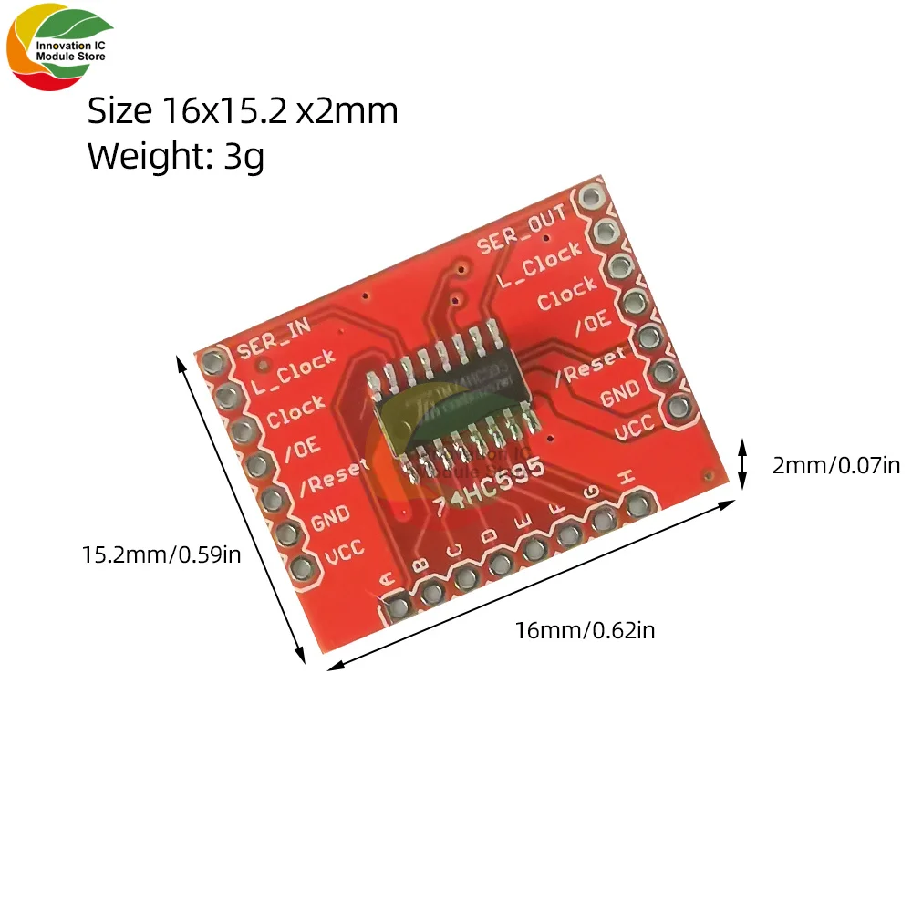 Ziqqucu DC3.3-5V 74HC595 expansion module shift register 8-bit shift register