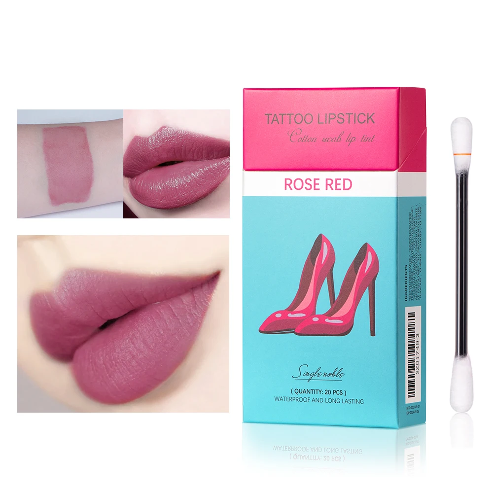 20ชิ้น/เซ็ตลิปสติก Microbrush ยาวนานกันน้ำแปรงผ้าฝ้าย Swab ลิปสติกเกาหลีเคส Lip Glaze